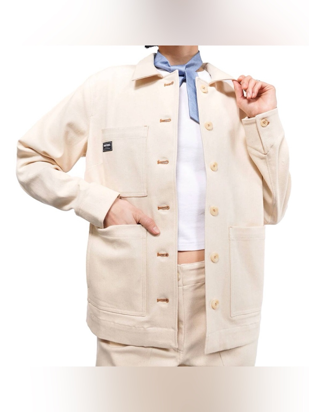 Wildfang The Essential Utility Jacket Denim Button Front | 3XL | Natural